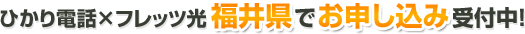 ひかり電話×フレッツ光 福井県でお申し込み受付中！