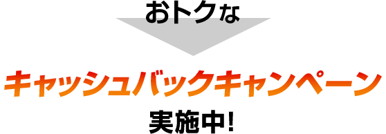 おトクなキャッシュバックキャンペーン実施中！